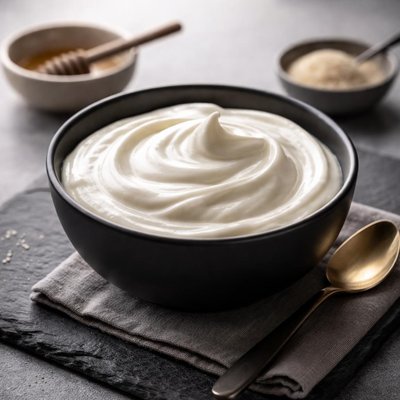 Plain sweetened greek yoghurt