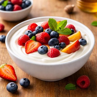 Plain yogurt with fruit