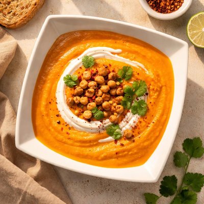 Plant chef sweet potato coconut  soup