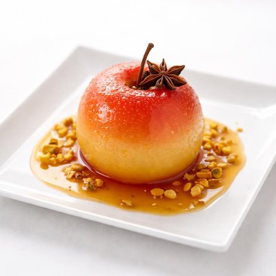 Poached apple