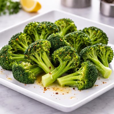 Poached broccoli