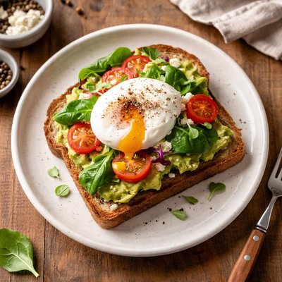 Poached egg on protein toast