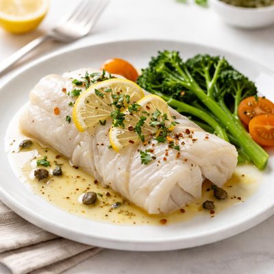 Filete de abadejo pochado