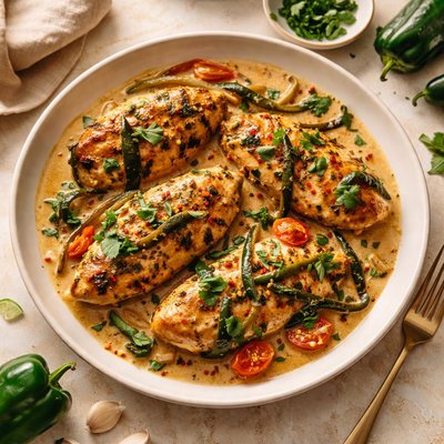 Poblano pepper chicken