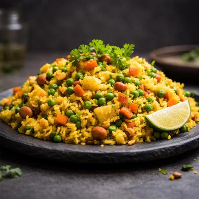 Poha with vegetables
