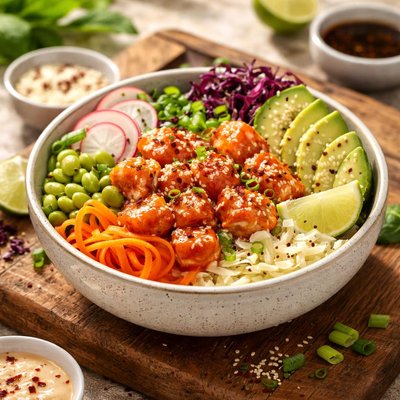 Poke bowl sriracha