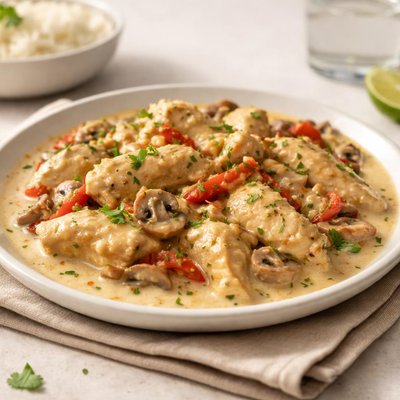 Pollo con crema