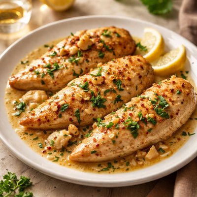 Pollo con salsa de ajo