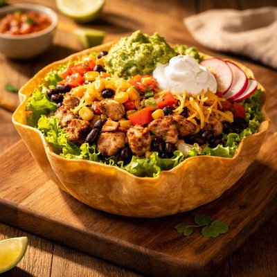 Pollo loco tostada salad