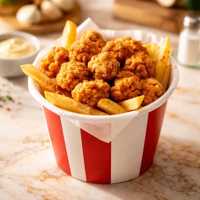 Popcorn chicken go bucket