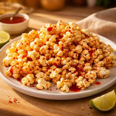 Popcorn with hot sauce