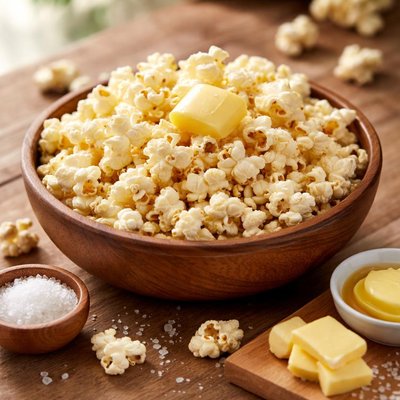 Popcorn with salt and butter
