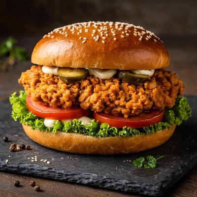Popeyes chicken burger