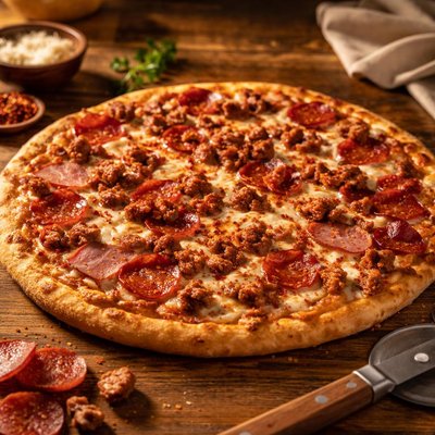 Poppa murphys meat lovers family size pizza