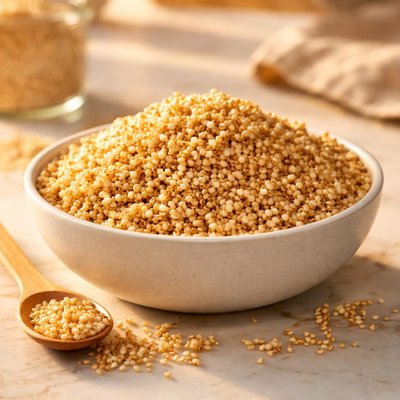 Popped quinoa