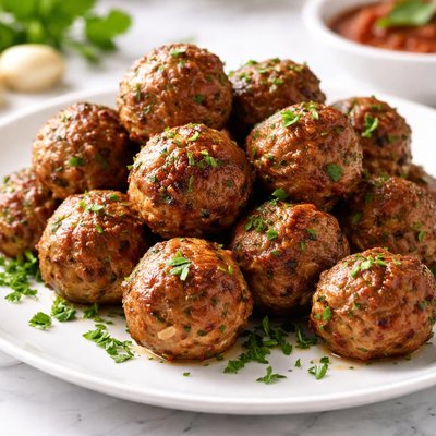Pork and beef meatballs