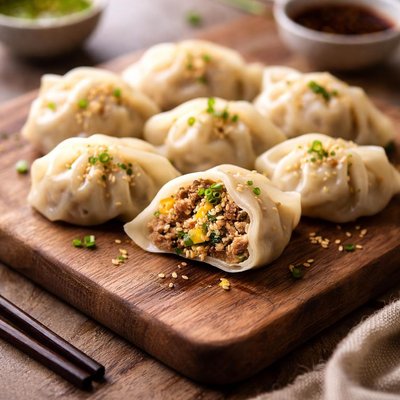 Pork and egg dumpling