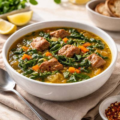 Pork and greens soup