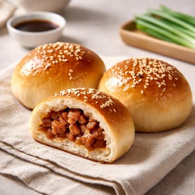 Pork baked cha sui bow