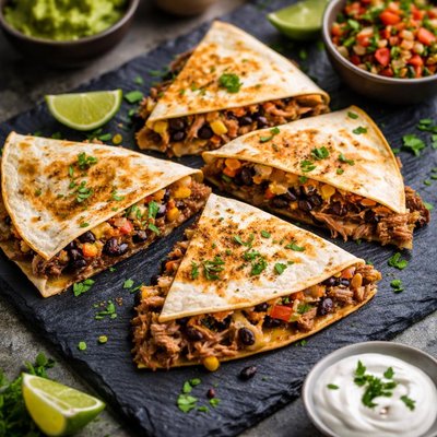 Pork bean quesadilla