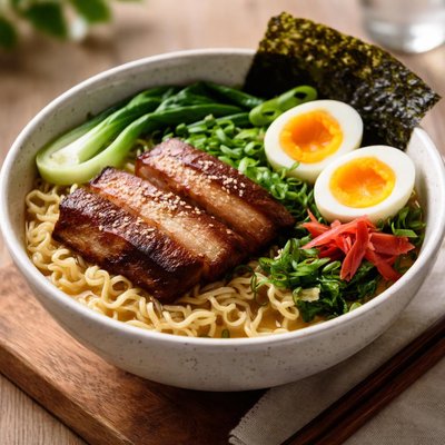 Pork belly ramen bowl