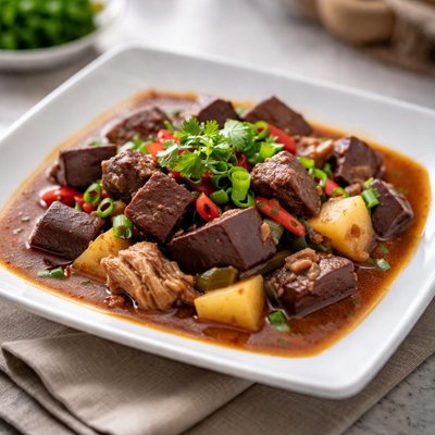 Pork blood stew