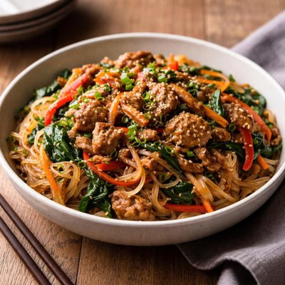 Pork bulgogi with glass noodles