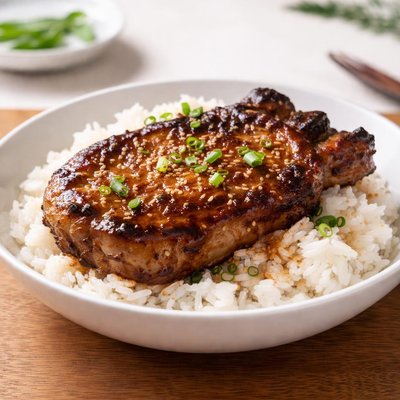Pork chop over rice