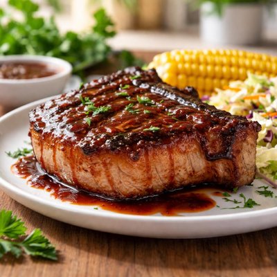 Pork chop with barbecue sauce