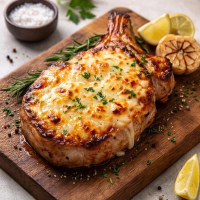 Pork chop with cheese