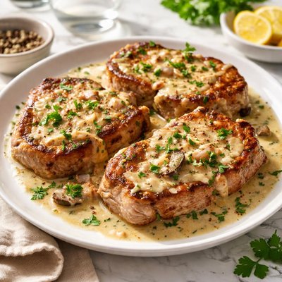 Pork chops with cream sauce