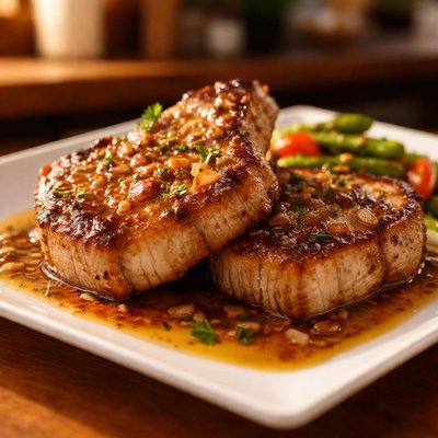 Pork chops with sauce