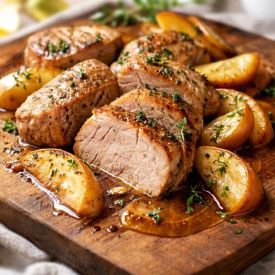 Pork fillet in apple cider