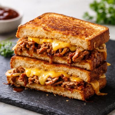 Pork grilled cheese sandwich