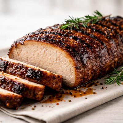 Pork loin barbecued