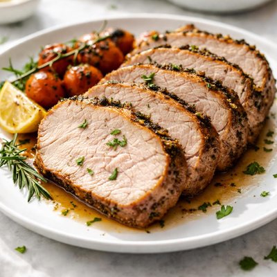 Pork loin slices