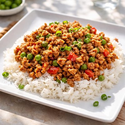 Pork mince with rice