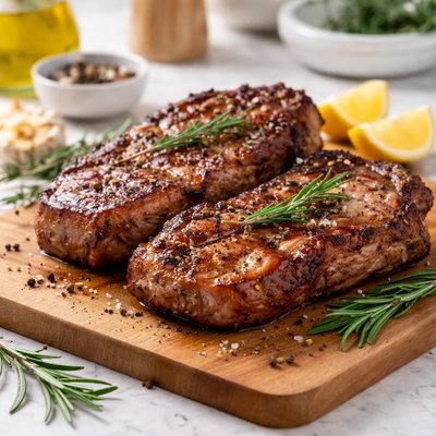 Pork neck steaks