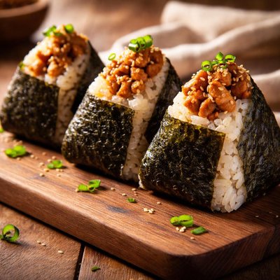Pork onigiri