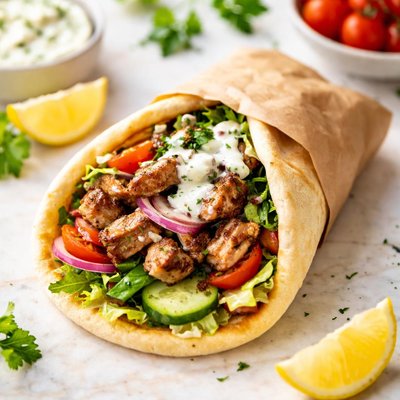 Pork pita wrap