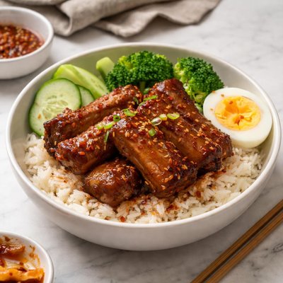 Pork rib rice