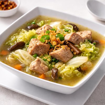 Pork soup with chinese cabbage