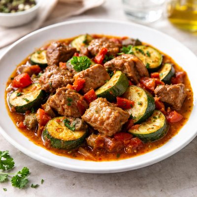 Pork stew with zucchini