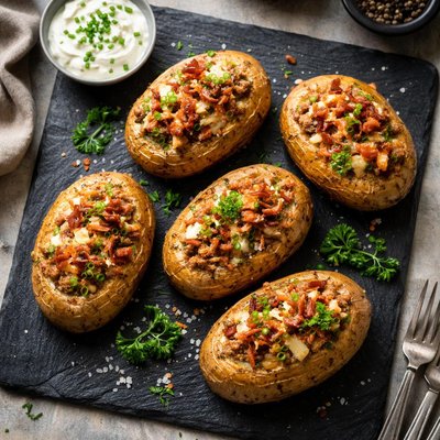 Pork stuffed potato