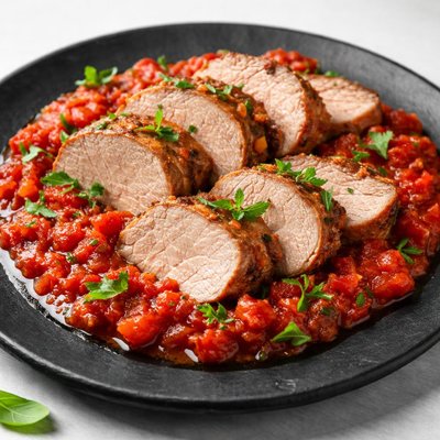 Pork tenderloin in crushed tomatoes