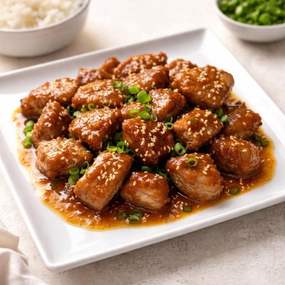 Pork with honey garlic sauce