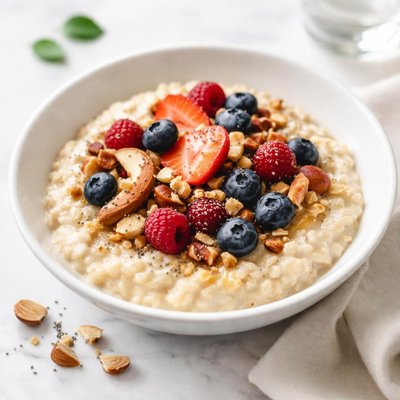 Porridge with nuts and berries