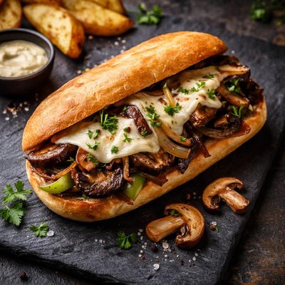 Portabella cheese steak
