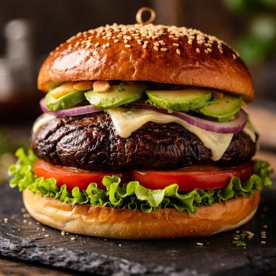 Portobello mushroom burger