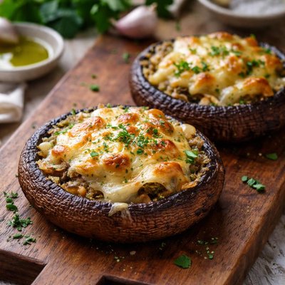 Portobello mushroom with cheese